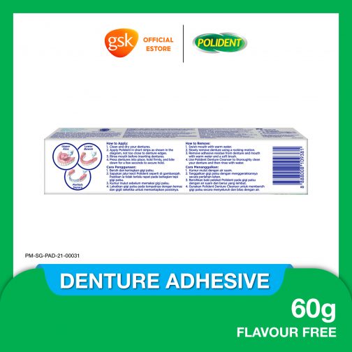 Polident Flavour Free Denture Adhesive Cream 20g