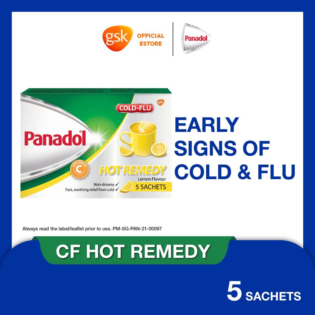 Buy Panadol Hot Remedy, Cold and Flu, for Blocked nose, Fever and Cold, 5 sachets Online