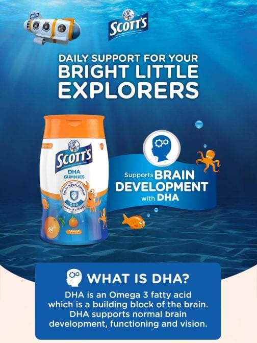 Scott's DHA Gummies Orange Flavour Brain Development