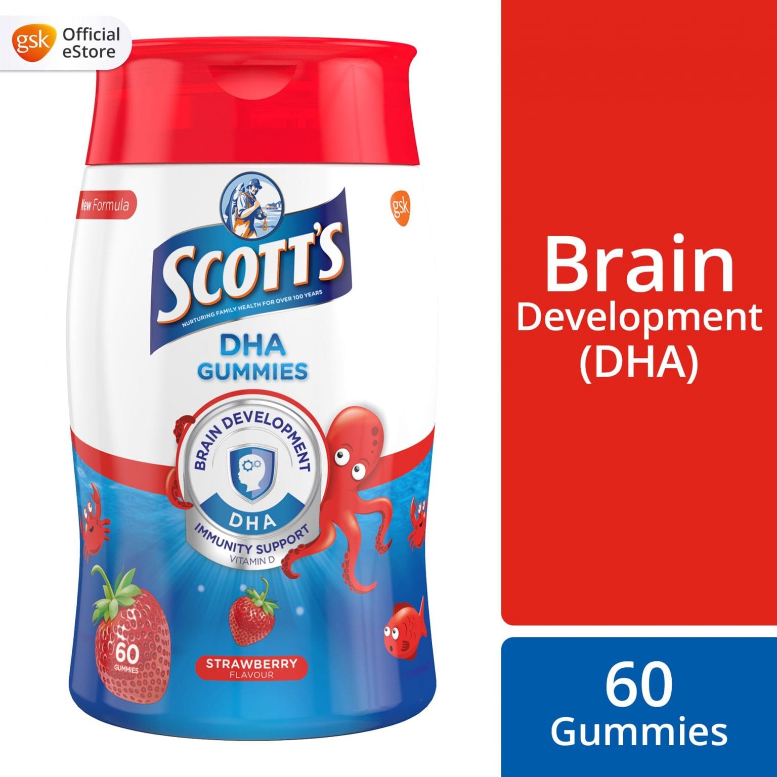 Buy Scott's DHA Chewable Gummies, Fish Oil Omega 3 Children Supplement