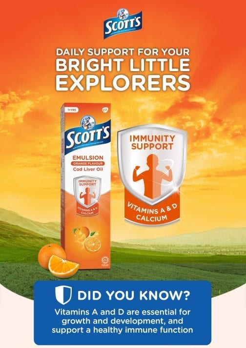 Scott's Emulsion Orange Flavour Cod Liver Oil Vitamins A&D