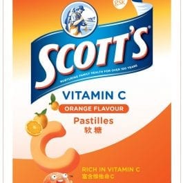 Scott’s Vitamin C Pastilles, Children Supplement, Orange, 30g